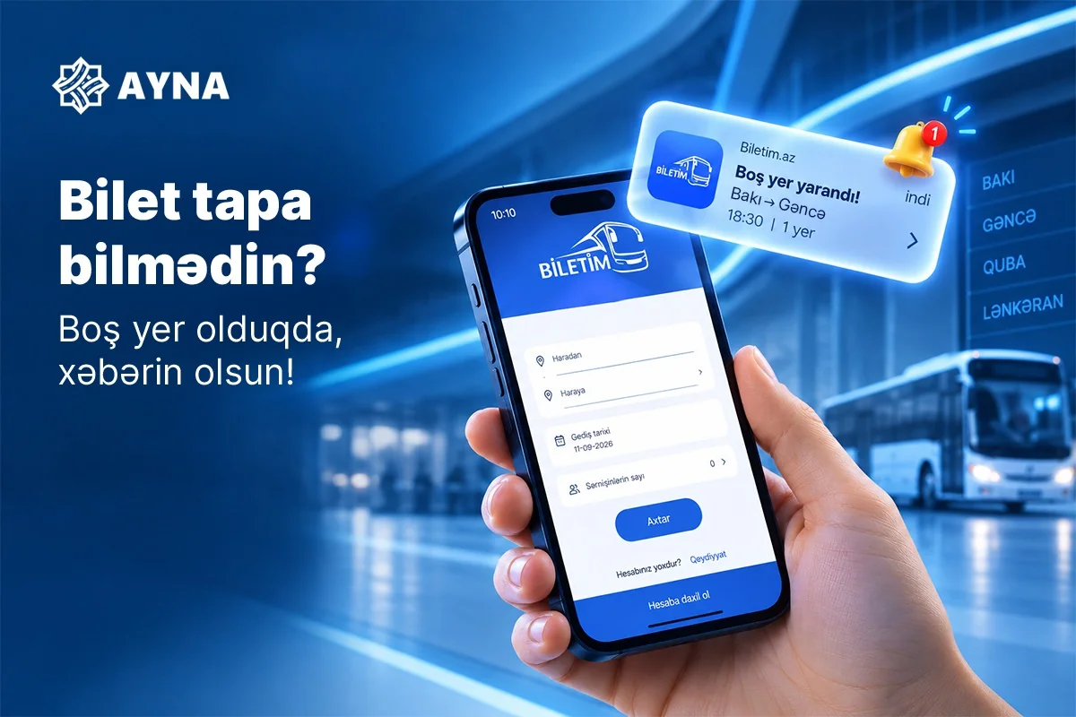 Avtobusda boş yer olmadığı təqdirdə sərnişinlərə bildiriş göndəriləcək