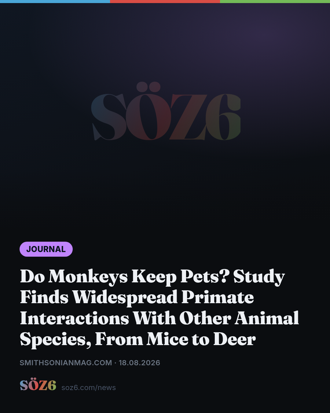 Do Monkeys Keep Pets? Study Finds Widespread Primate Interactions With Other Animal Species, From Mice to Deer