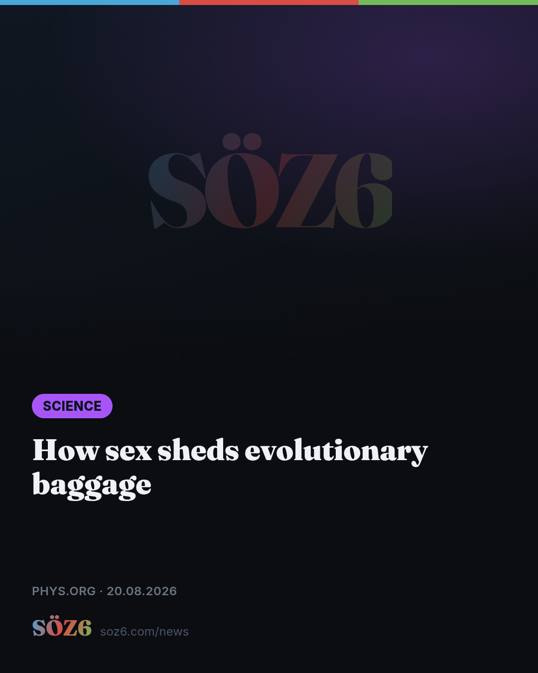 How sex sheds evolutionary baggage
