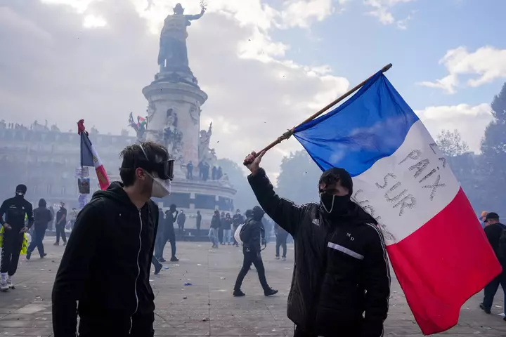 France’s Emmanuel Macron says ‘illegitimate’ protests will be banned as cities block demonstrations