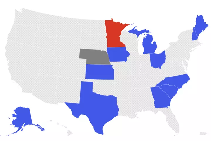 Map Compares Republican and Democrat Fundraising in Critical Senate Races