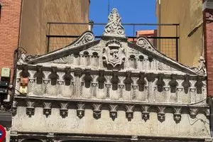 Facade of the Former Mármoles Molina Shop in Madrid, Spain