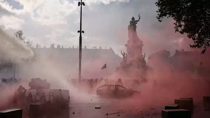 Protesters clash with police as demonstrations erupt across France