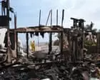 Six homes burned and two firefighters injured in fast-moving California wildfire