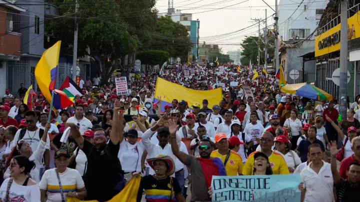 Thousands protest across Colombia against new right-wing president