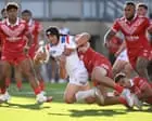 England stunned as Tonga tonking leaves Rugby League World Cup hopes hanging by a thread