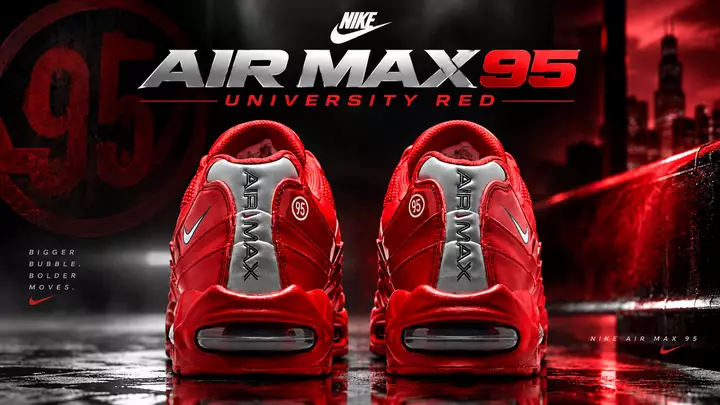 Nike Air Max 95 'University Red': Explosive Red, Reflective Silver Hits & Where to Buy Below Retail