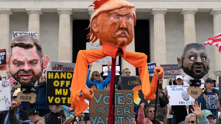 ‘Standing up for democracy’: Atlanta ‘No Kings’ rally draws Trump critics ahead of US midterms