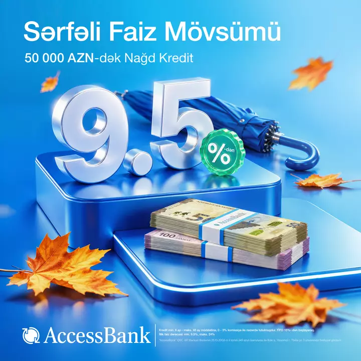 Planlarınızı reallaşdırmaq üçün AccessBank‑dan 50 000 AZN‑dək nağd kredit imkanı