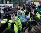 More than 100 protest against Palestine Action ban outside US embassy in London
