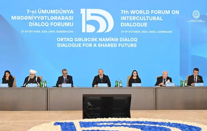 Prezident İlham Əliyev VII Ümumdünya Mədəniyyətlərarası Dialoq Forumunun açılışında çıxış edib - VİDEO