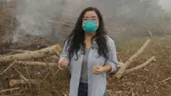 BBC visits wildfire front in haze-choked Indonesia