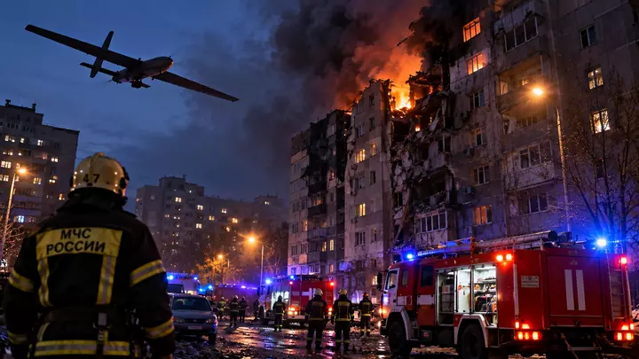 Rusiyaya kütləvi dron hücumu olub